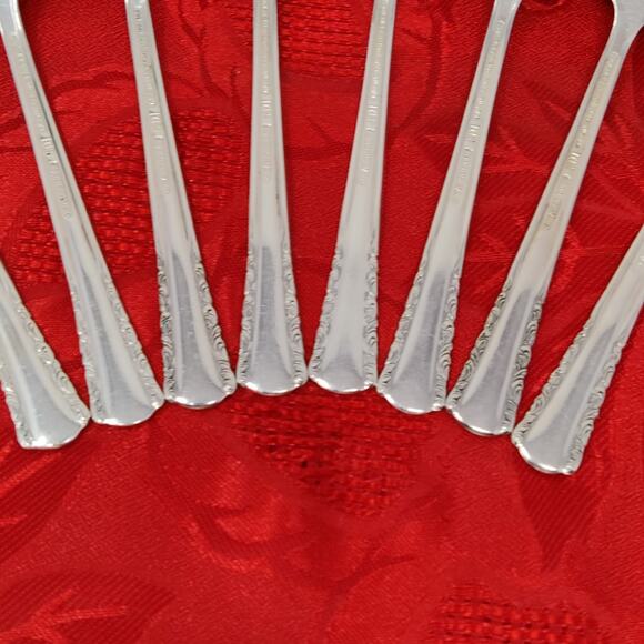 8pc Teaspoons May Queen Holmes & Edwards Silverplate Flatware Monogram "N" - Picture 10 of 12